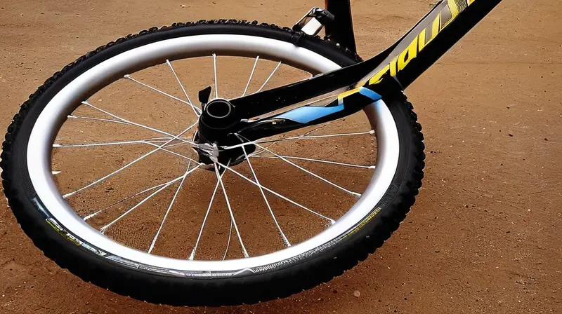 Ruedas Mavic Aksium negras y plateadas brillan al sol, con detalles intrincados y texturas que sugieren uso reciente