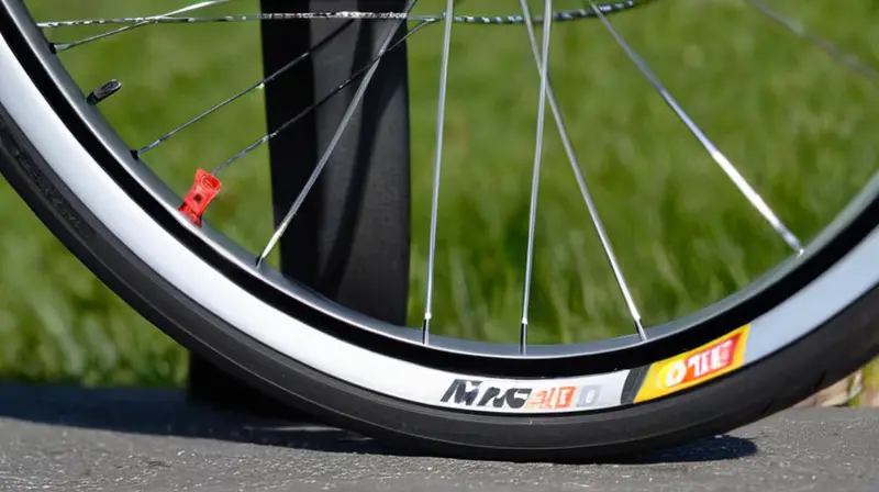 Ruedas Mavic Aksium negras y plateadas destacan por su diseño aerodinámico y detalles precisos en un fondo difuminado