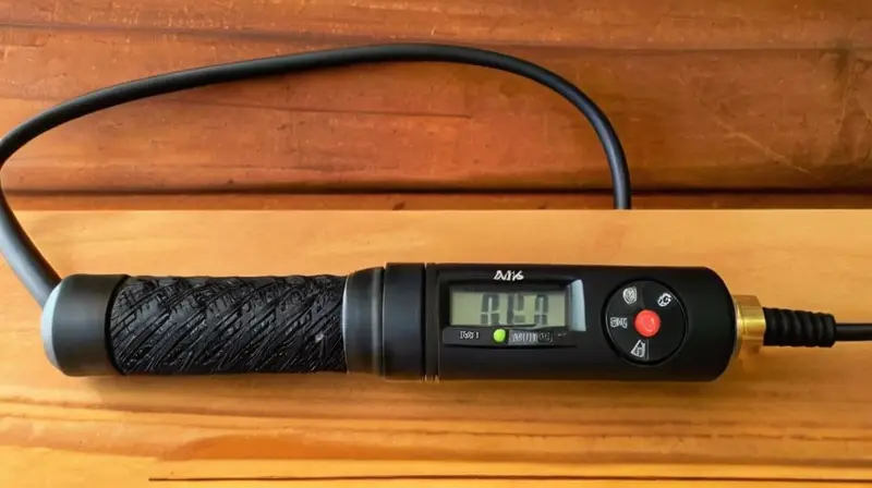 Diseño compacto y elegante en negro mate con pantalla digital