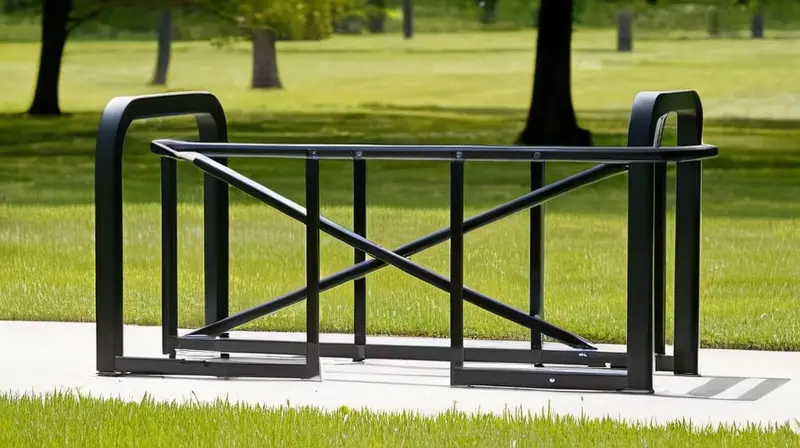Un robusto y elegante soporte metálico para bicicletas con dos espacios