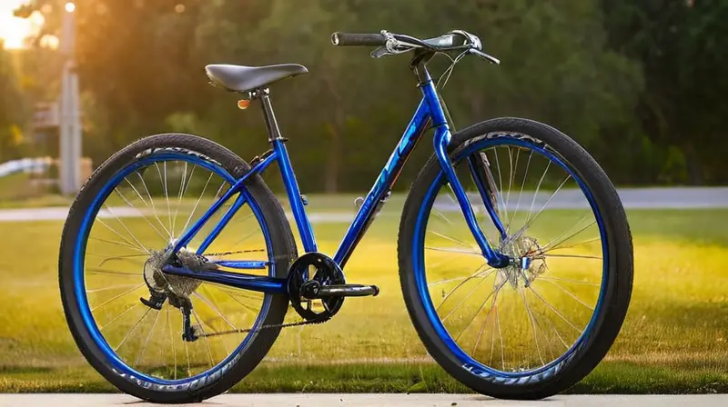Una bicicleta Bergamont elegante con un marco metálico brillante y detalles en azul