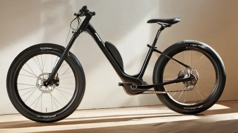 Bicicleta con marco negro elegante