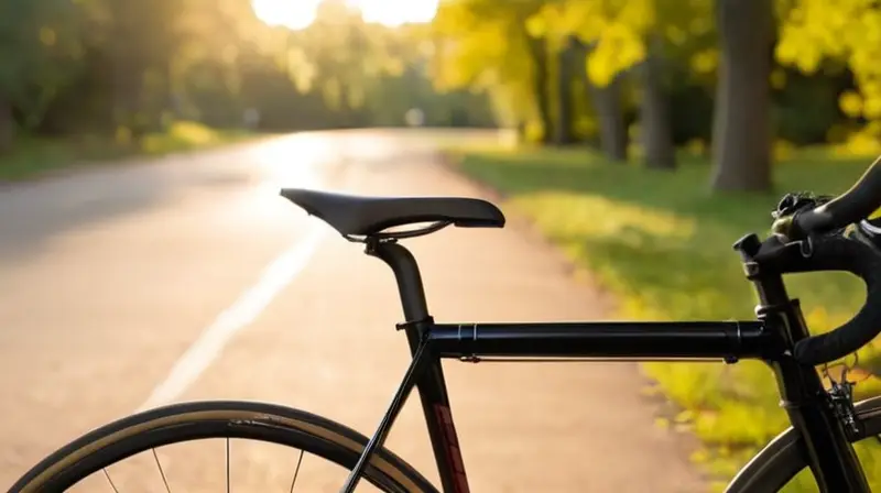 Bicicleta de carretera elegante con marco negro brillante