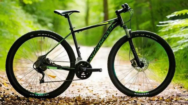 Bicicleta Cannondale Trail 8 de marco negro mate con detalles verdes, diseñada para aventuras en terrenos difíciles
