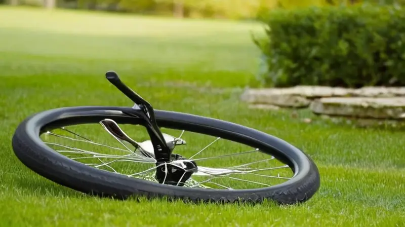 Bicicleta compacta y elegante con acabado negro brillante