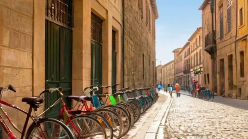 Una animada escena en Salamanca muestra bicicletas de segunda mano bajo la luz del sol
