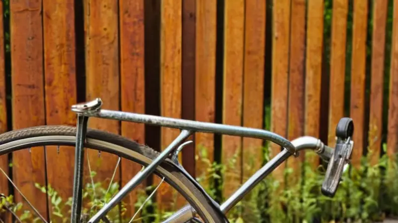Una bicicleta vintage brilla bajo el sol en una calle empedrada, evocando nostalgia y un momento atemporal