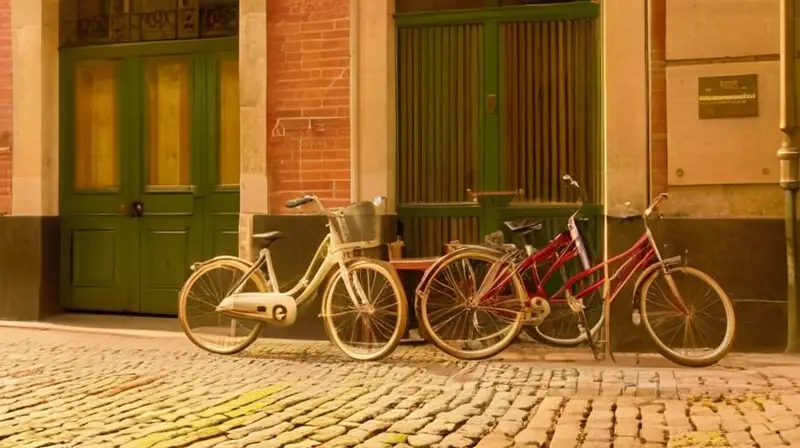 Una animada calle urbana en Bilbao con tiendas vibrantes