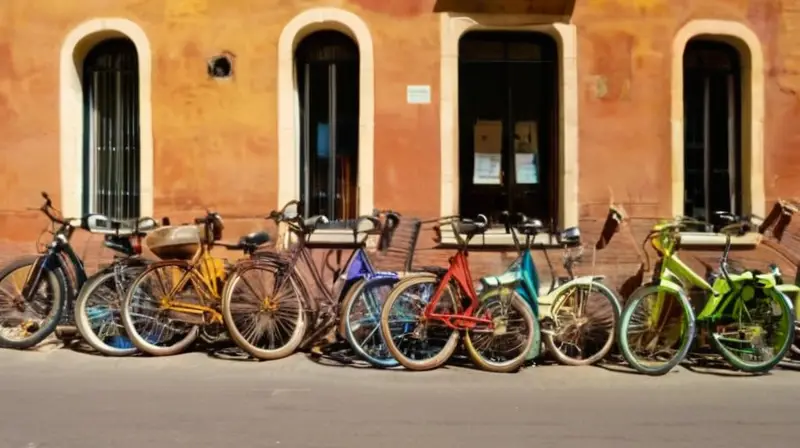 Una animada calle de Bilbao con bicicletas de segunda mano, arquitectura vasca y un ambiente comunitario y ecológico