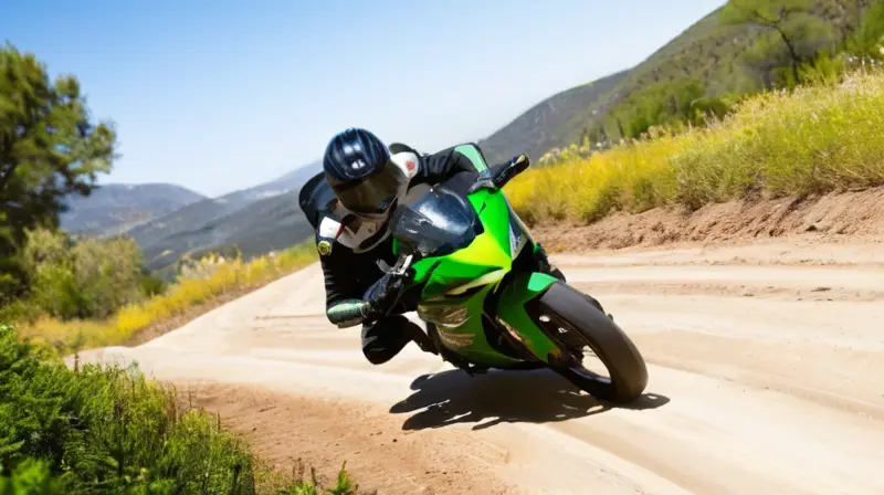 Bicicleta de carbono negra mate con detalles verdes, diseño ligero y ergonómico, lista para la aventura