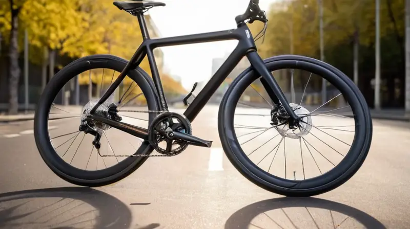 Bicicleta de diseño moderno y minimalista con marco negro mate