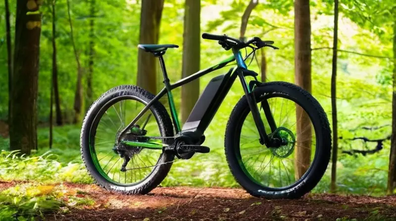 Bicicleta de aluminio negra con detalles verdes