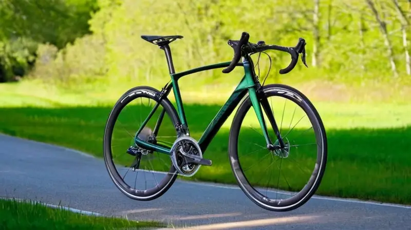 Bicicleta de carbono elegante y ligera