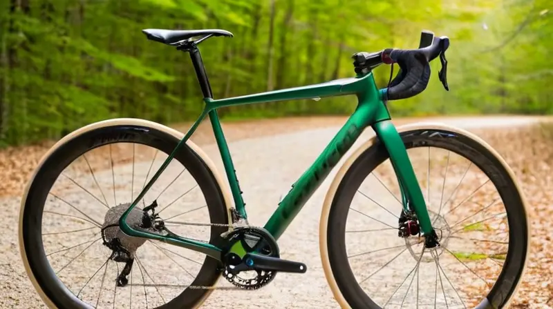 Bicicleta de aluminio verde mate con diseño minimalista