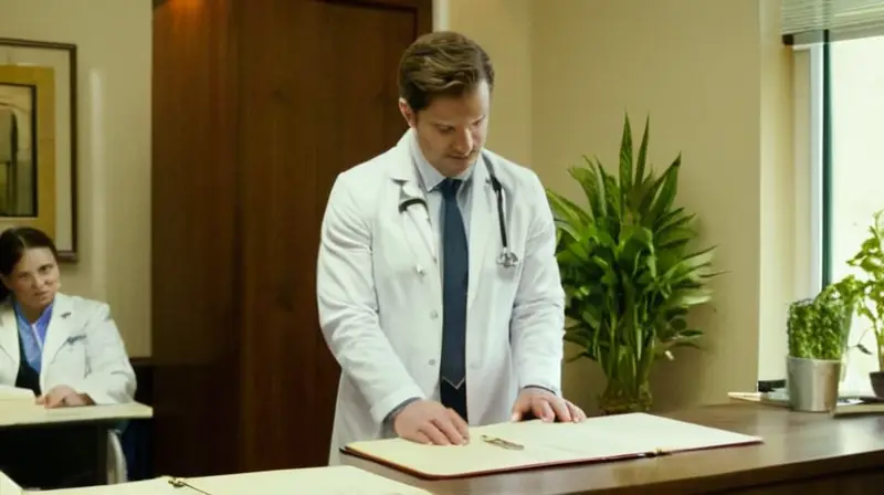 Un hombre agradecido conversa con un doctor en una clínica bien iluminada