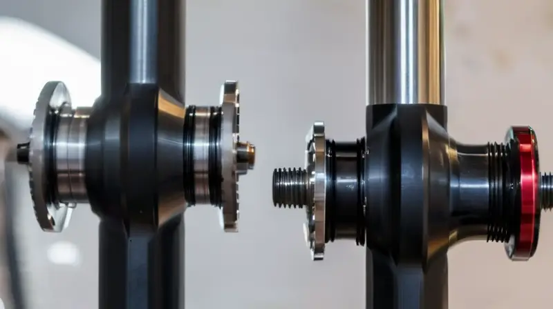 Dos bujes de bicicleta pulidos