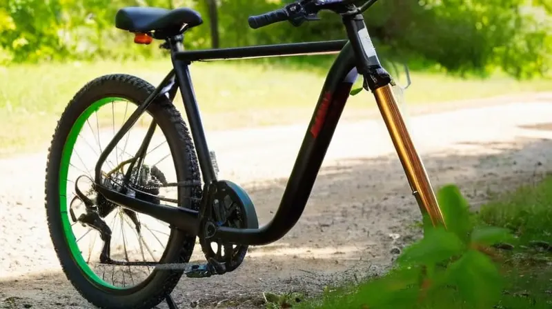 Bicicleta de montaña negra mate con diseño robusto, componentes ergonómicos y lista para la aventura