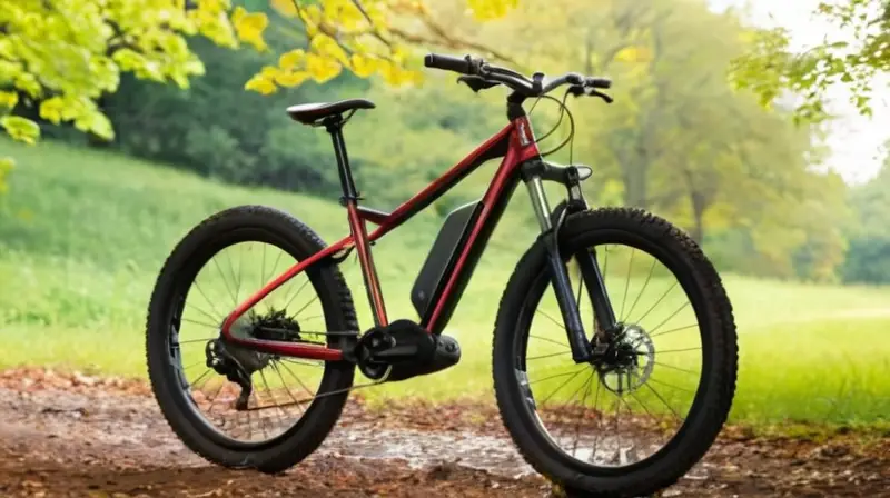 Bicicleta de cuadro negro mate con detalles en aluminio