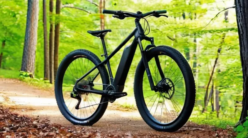 Una bicicleta de montaña eléctrica elegante y robusta