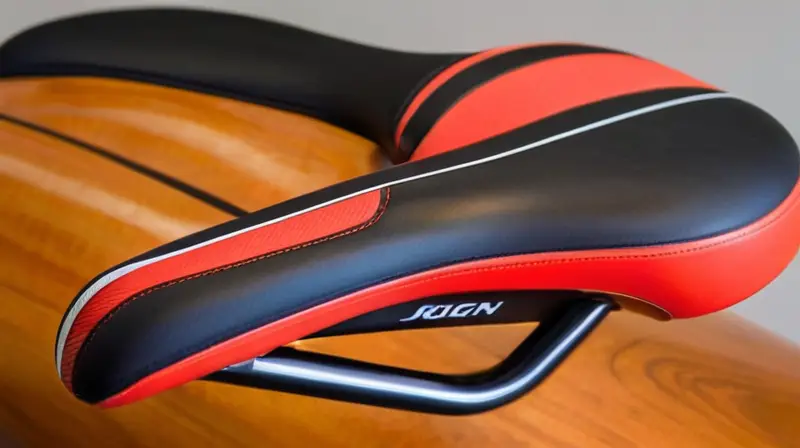 Silla de bicicleta negra y roja