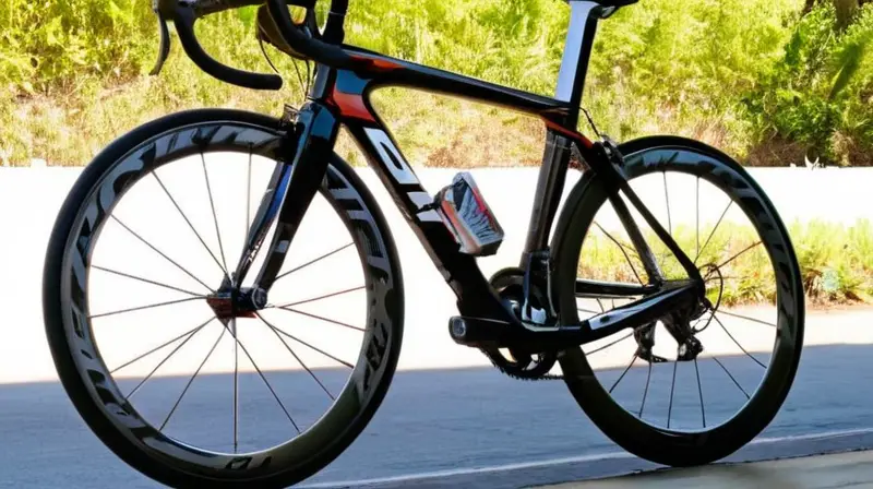 Bicicleta de diseño aerodinámico en negro y plata