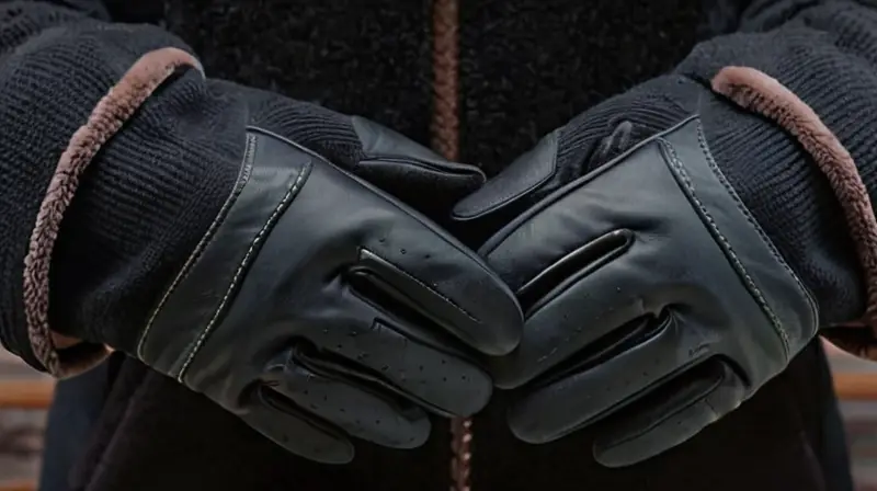 Guantes gruesos e insulatedos de color negro, con forro de felpa suave, diseño ergonómico y detalles de costura que reflejan un acabado artesanal