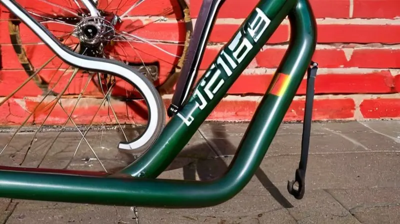 Un candado Kryptonite KryptoLok verde oscuro brilla bajo la luz del sol, destacando su robustez y detalles en un entorno acogedor