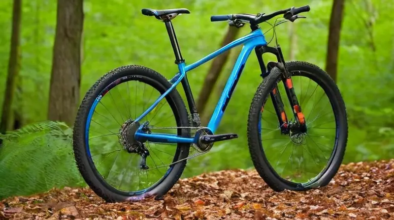 Bicicleta de montaña ligera con marco negro mate