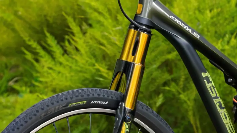 Horquilla Cannondale Lefty con acabado metálico