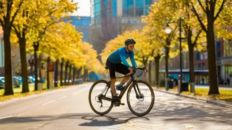 Una bicicleta moderna y elegante destaca en un entorno urbano vibrante
