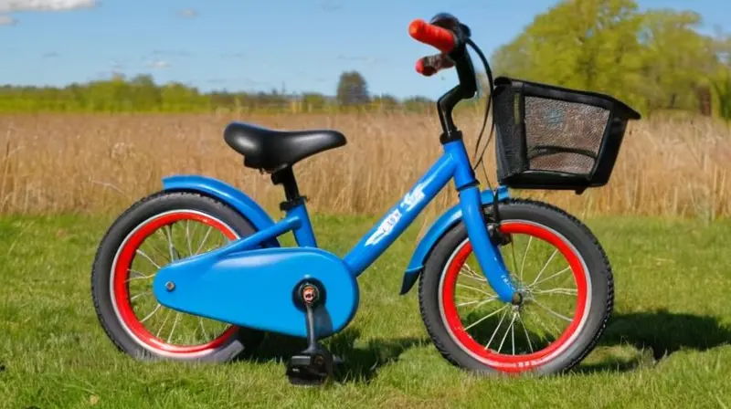 Bicicleta infantil de aluminio azul, ligera y elegante, con detalles cuidados y diseño cómodo, perfecta para la aventura