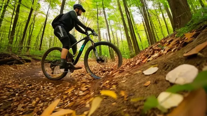Bicicleta de montaña Merida negra con detalles verdes