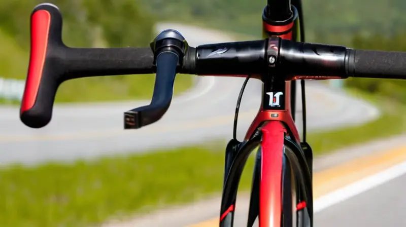 Bicicleta de carbono elegante y ligera con acabado negro brillante