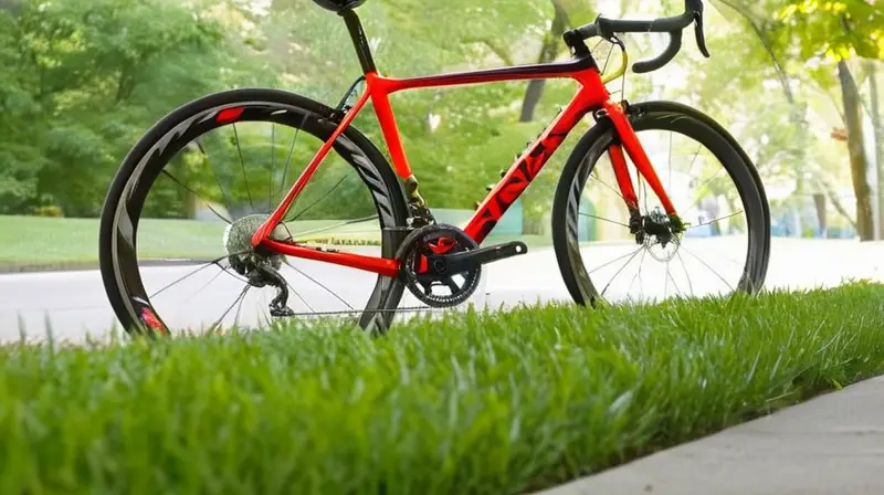 Bicicleta de fibra de carbono con acabado negro brillante