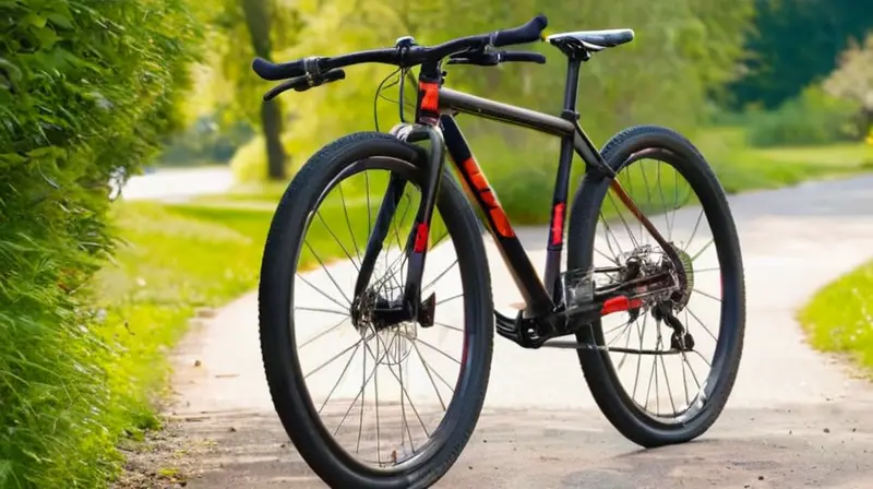 Bicicleta de montaña con marco de aluminio negro mate
