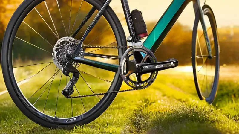 Una bicicleta de carretera de carbono elegante brilla bajo el sol