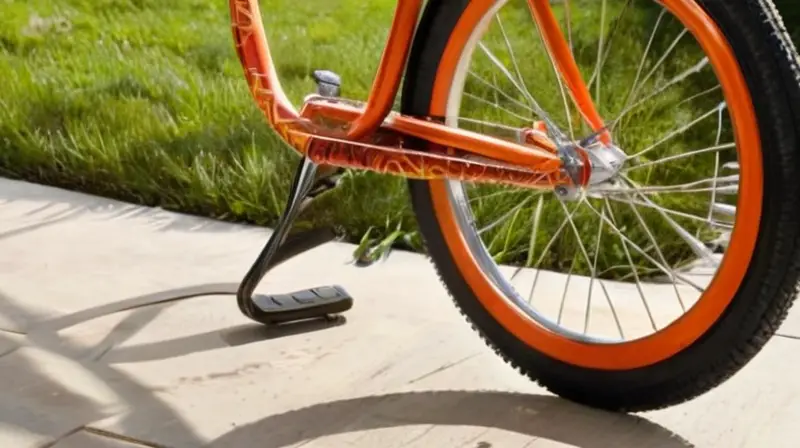 Un vibrante cuadro de bicicleta con pintura brillante y patrones intrincados, iluminado por la luz del sol y con detalles precisos que invitan a explorar
