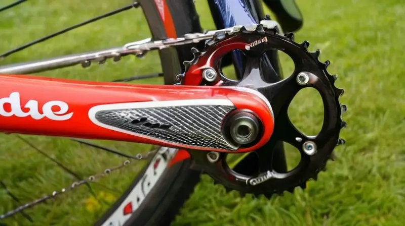 Una bicicleta con un juego de bielas pulido