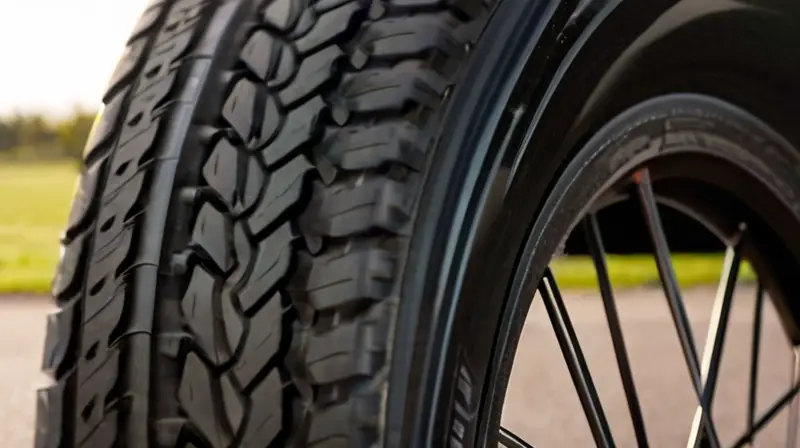 Una imagen detallada de un neumático Michelin Pro4 Endurance, destacando su diseño robusto y características de durabilidad en un entorno dinámico