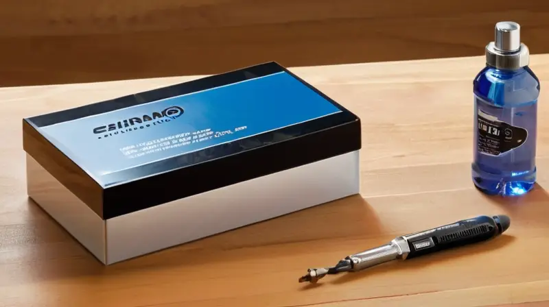 Una caja compacta y brillante de Shimano sobre un banco de trabajo de madera
