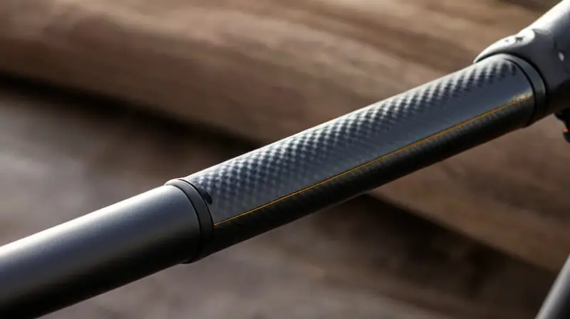 Superficie de fibra de carbono elegante y mate con un diseño ergonómico y detalles que reflejan autenticidad