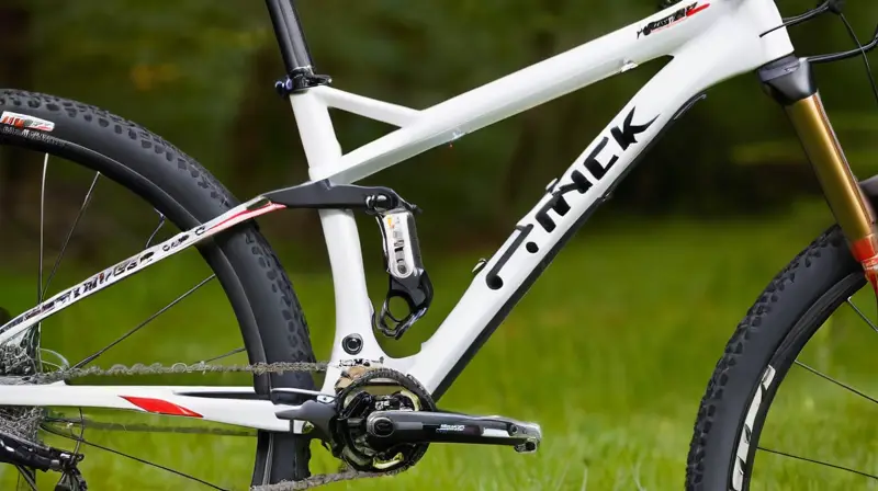 Horquilla de aluminio pulido con detalles en negro y rojo