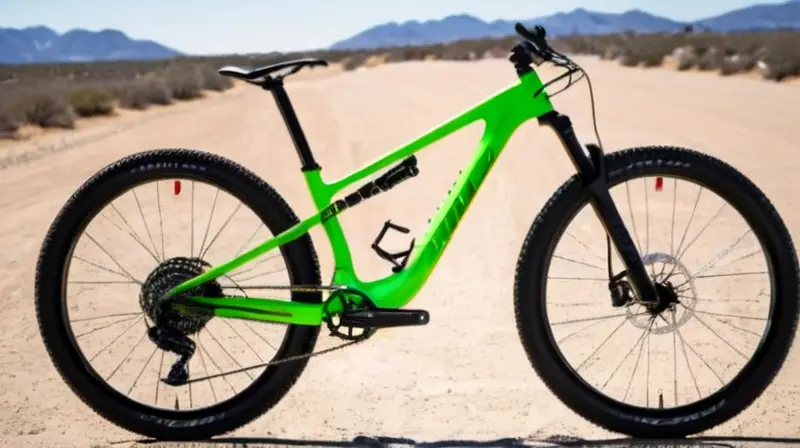 Bicicleta de gravel con diseño aerodinámico, acabado verde vibrante, estructura ligera y ergonómica, y detalles de alta calidad para una aventura al aire libre