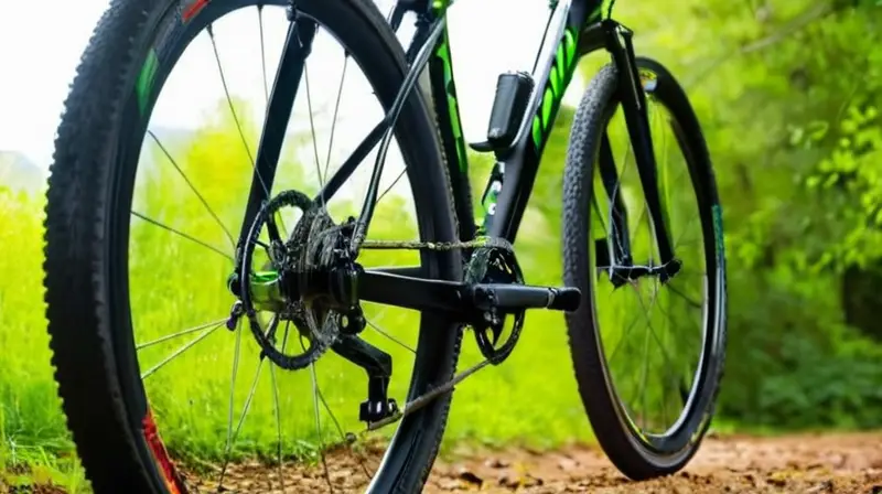 Bicicleta de carbono negra mate con detalles verdes