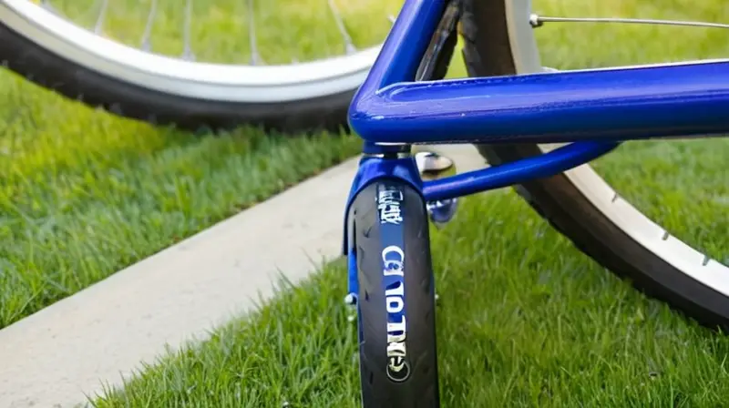 Bicicleta ligera de aluminio con diseño azul y blanco