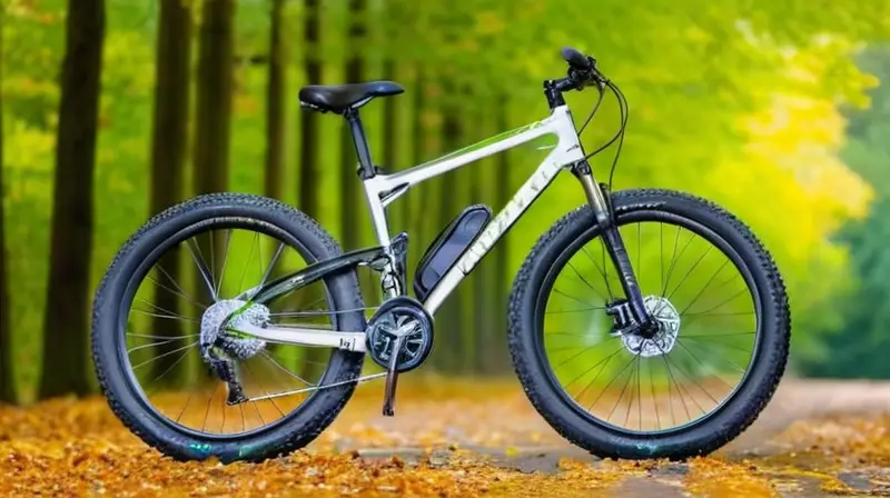Bicicleta de aluminio negro mate con detalles verdes