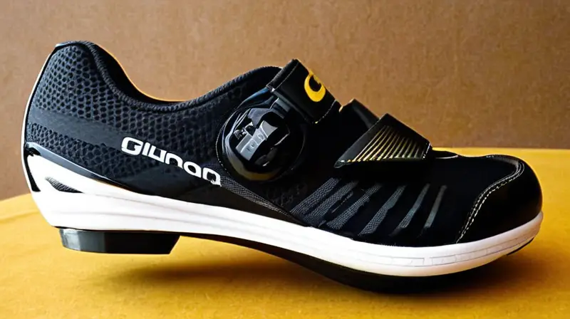 Zapatos de ciclismo negros, sintéticos y transpirables, con suela de goma texturizada y detalles reflectantes