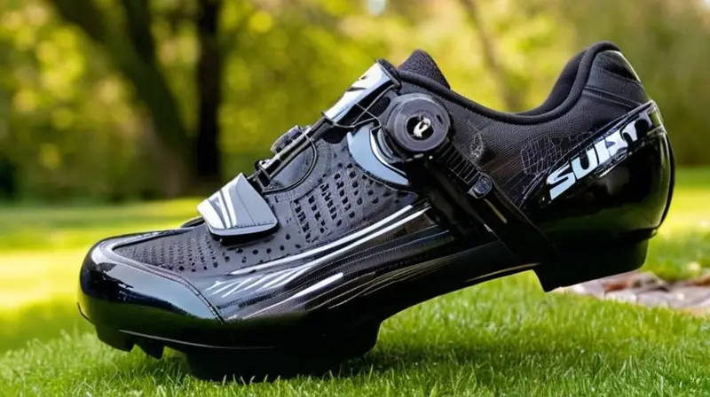 Zapatos de montaña Shimano XC1 en negro brillante, con diseño ergonómico, suela robusta y detalles reflectantes