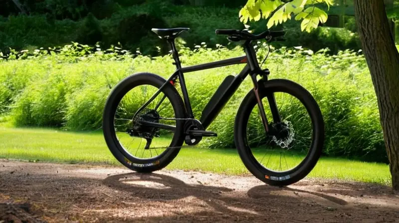 Una bicicleta de montaña negra mate
