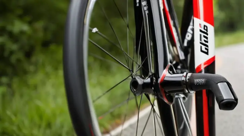 Bicicleta de carbono elegante con acabado negro brillante